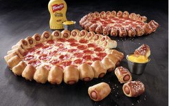 pizza with hotdog crust