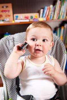 baby with cell phone