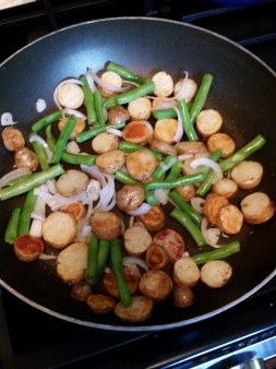 Blue Apron cooking veg